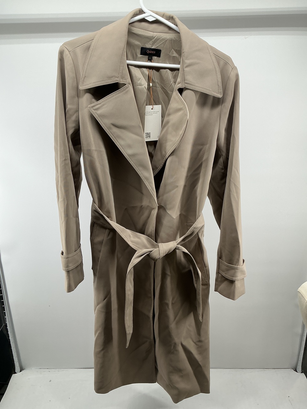 Stretch Crepe Trench Coat